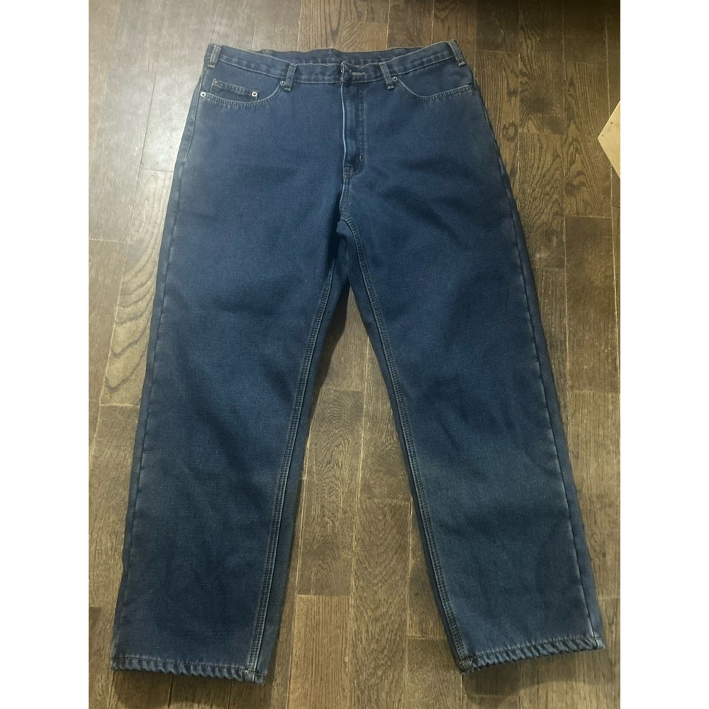 Rugged Wear Jeans Mens 36x30 Blue Fleece Lined Straight Leg Warm Workwear NWT